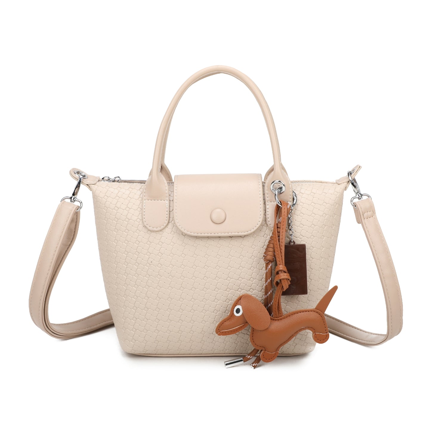 PARIS Woven Grab Bag With Bag Charm