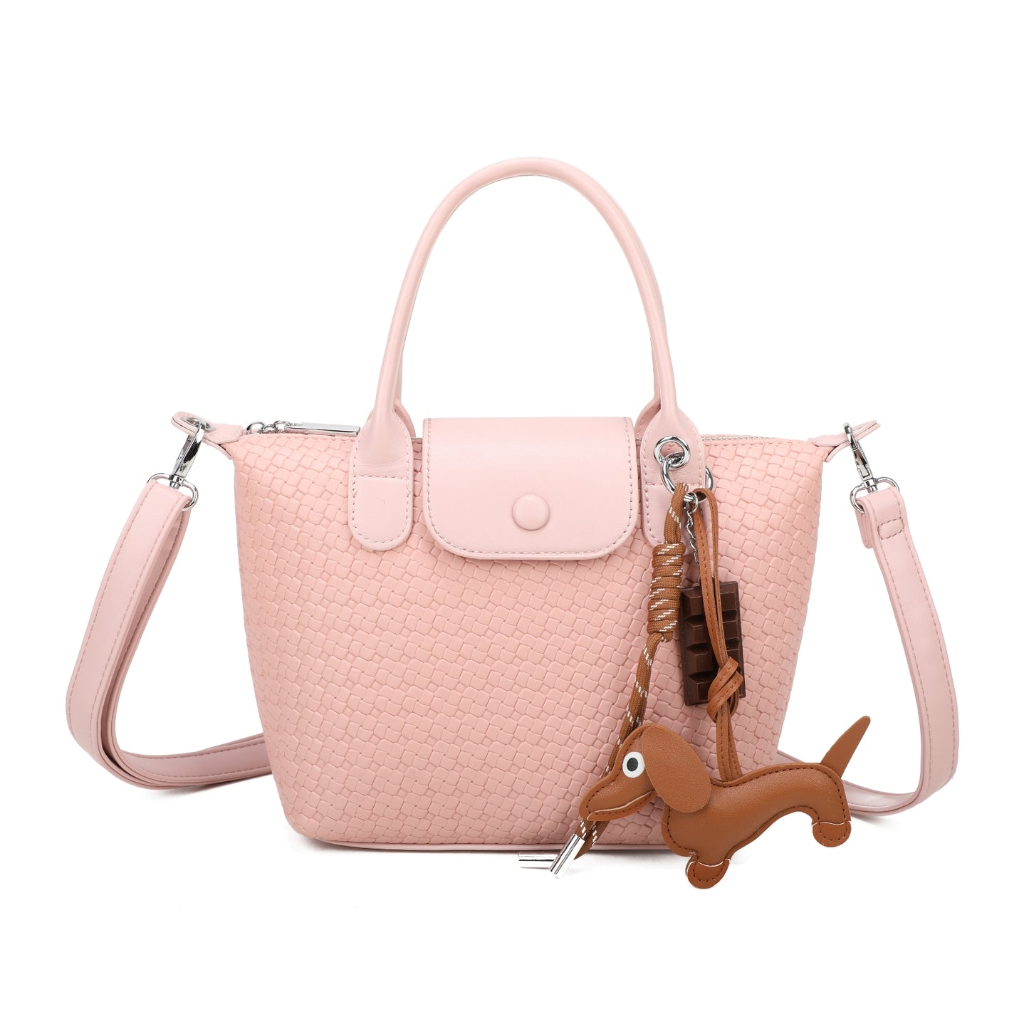 PARIS Woven Grab Bag With Bag Charm