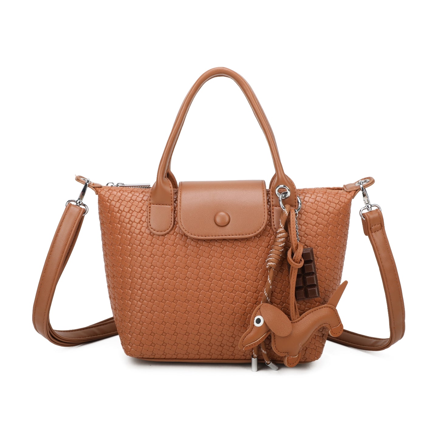 PARIS Woven Grab Bag With Bag Charm