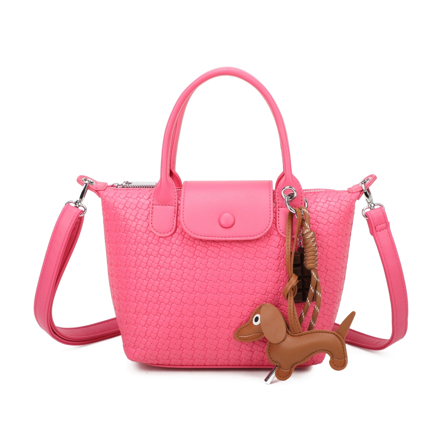 PARIS Woven Grab Bag With Bag Charm