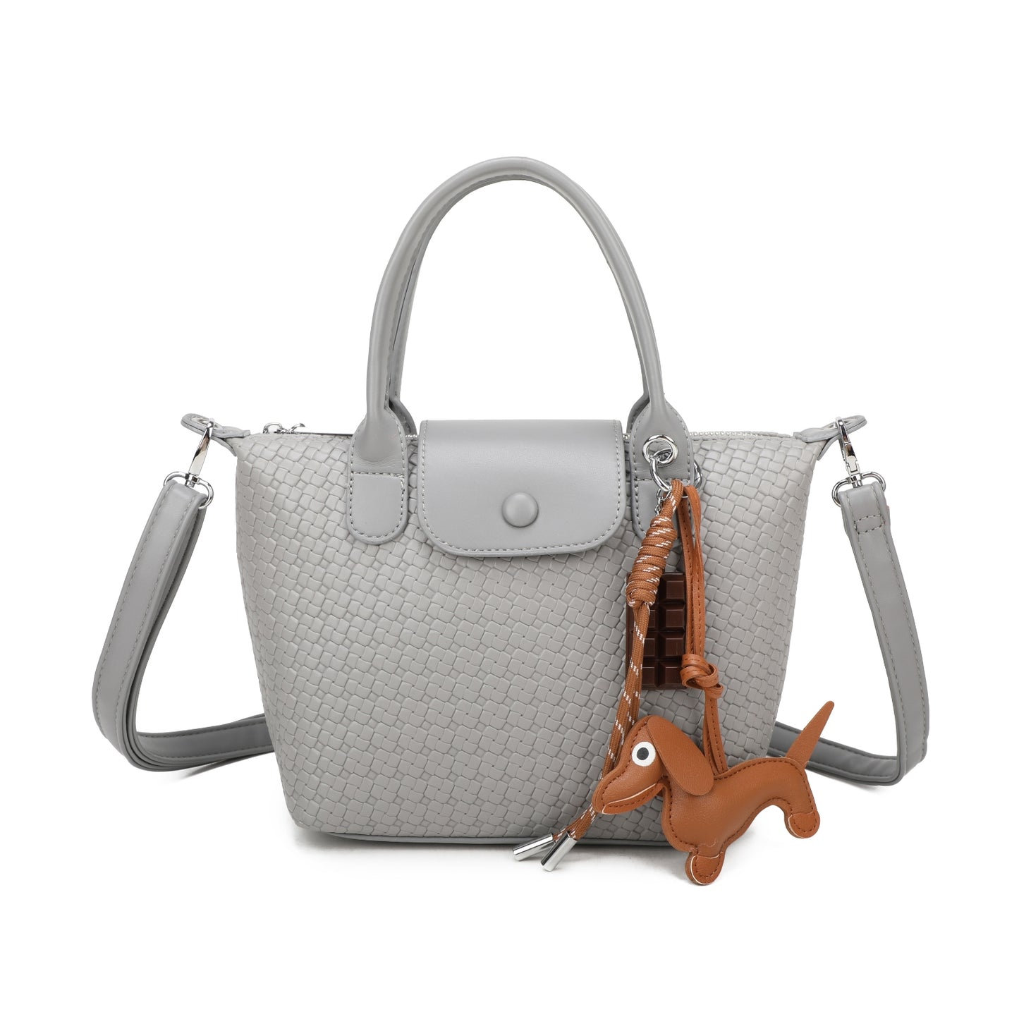 PARIS Woven Grab Bag With Bag Charm