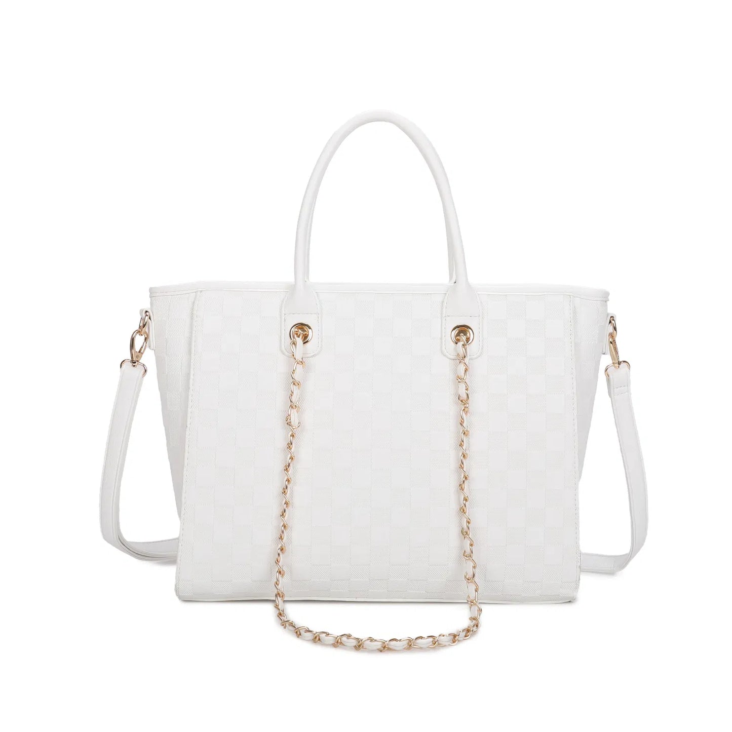 RACHEL Square Print Tote Bag With Chain