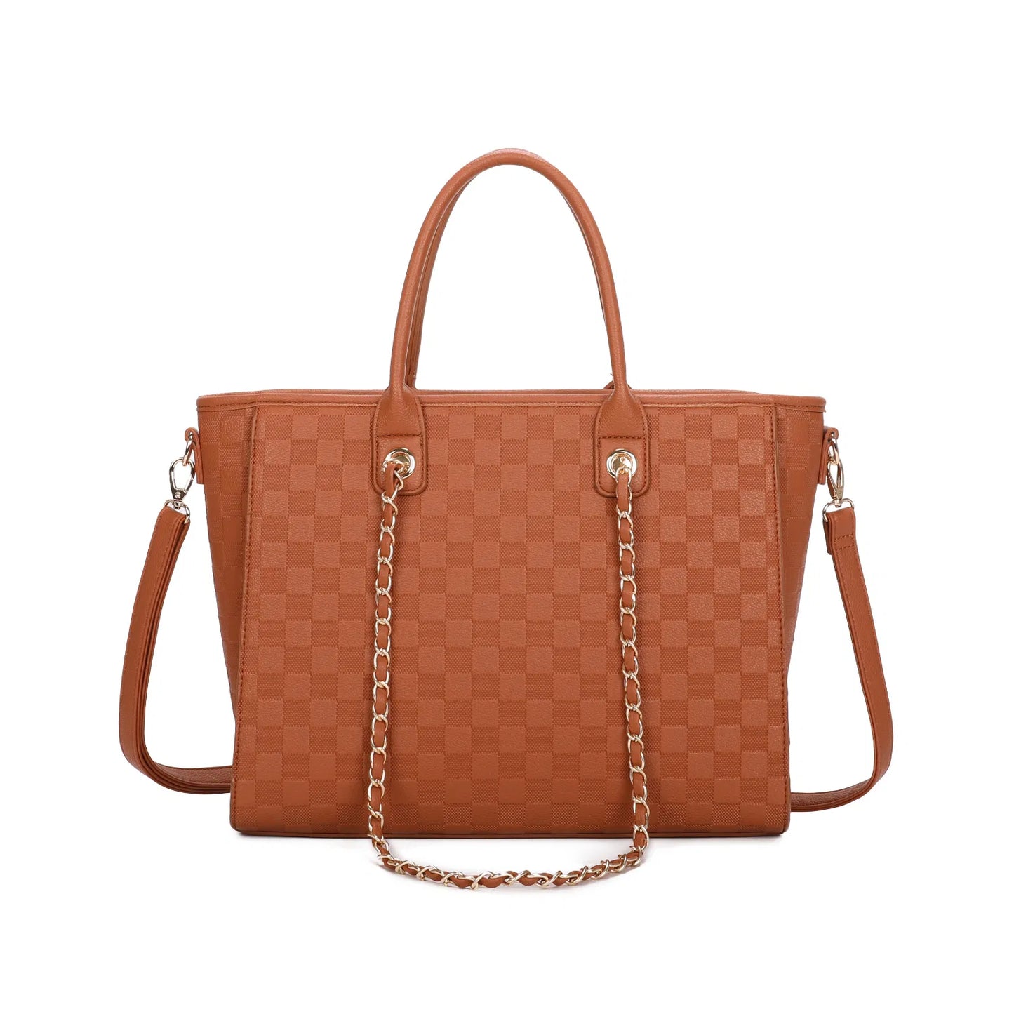 RACHEL Square Print Tote Bag With Chain