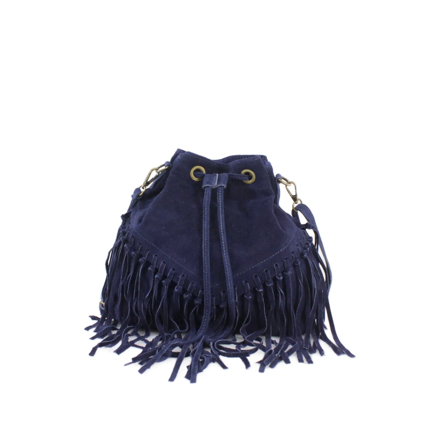 ABBIE Real Suede Tassel Bucket Bag
