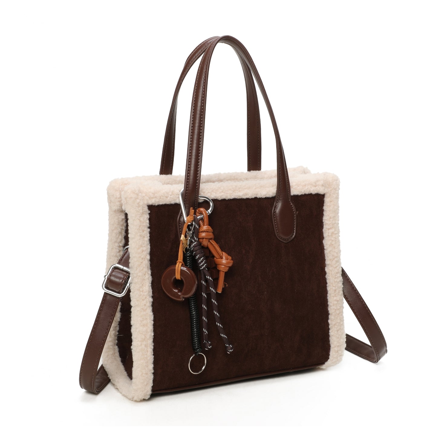 KELLY Borg Trim Bag With Bag Charm