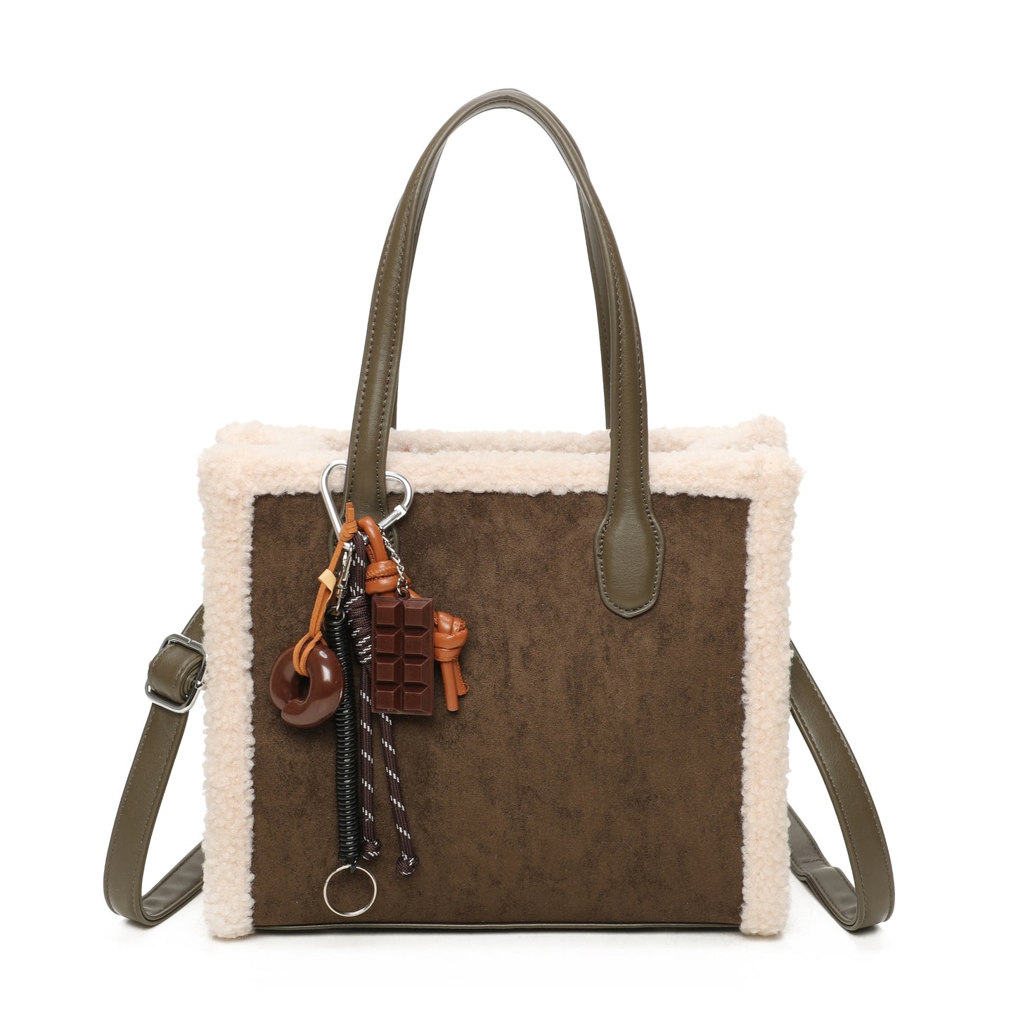 KELLY Borg Trim Bag With Bag Charm