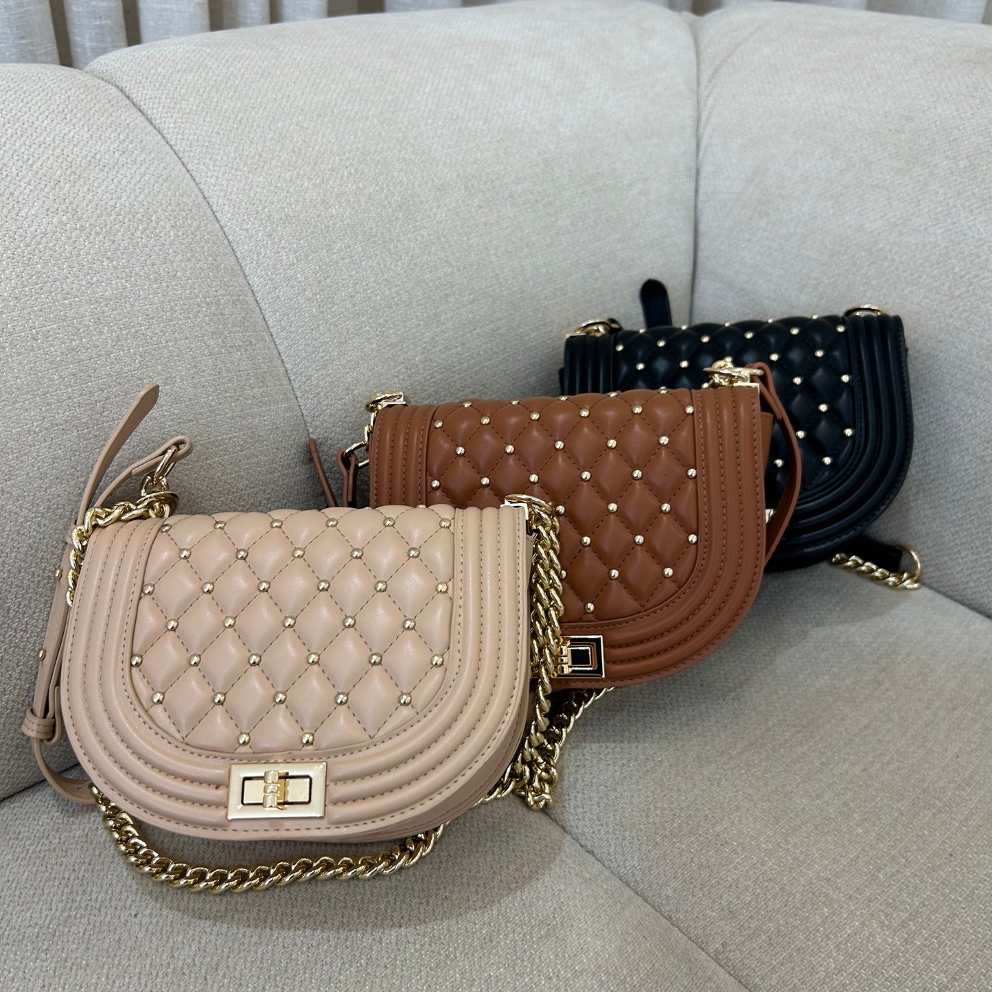 FREYA Small Studded Shoulder Bag