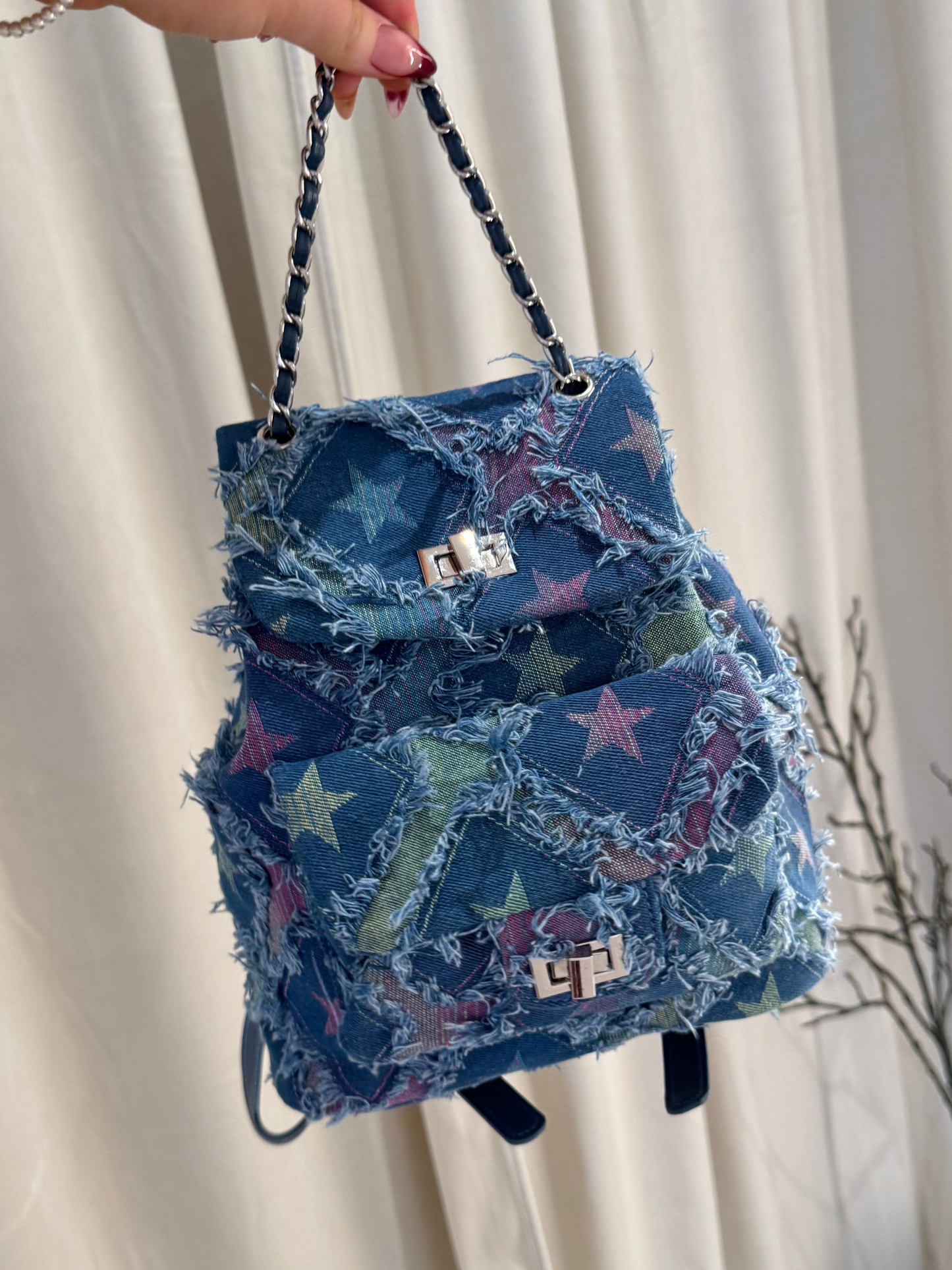 OLIVIA Star Denim Backpack