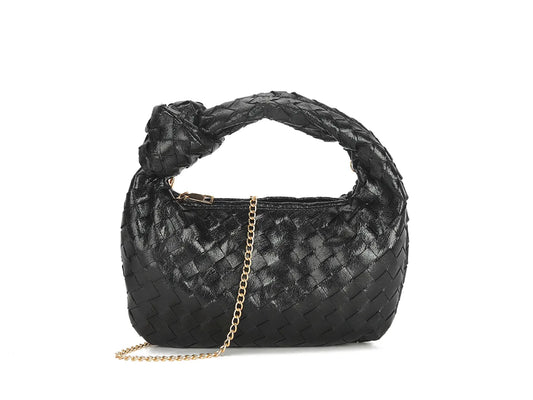 BETTIE Woven Metallic Knot Bag