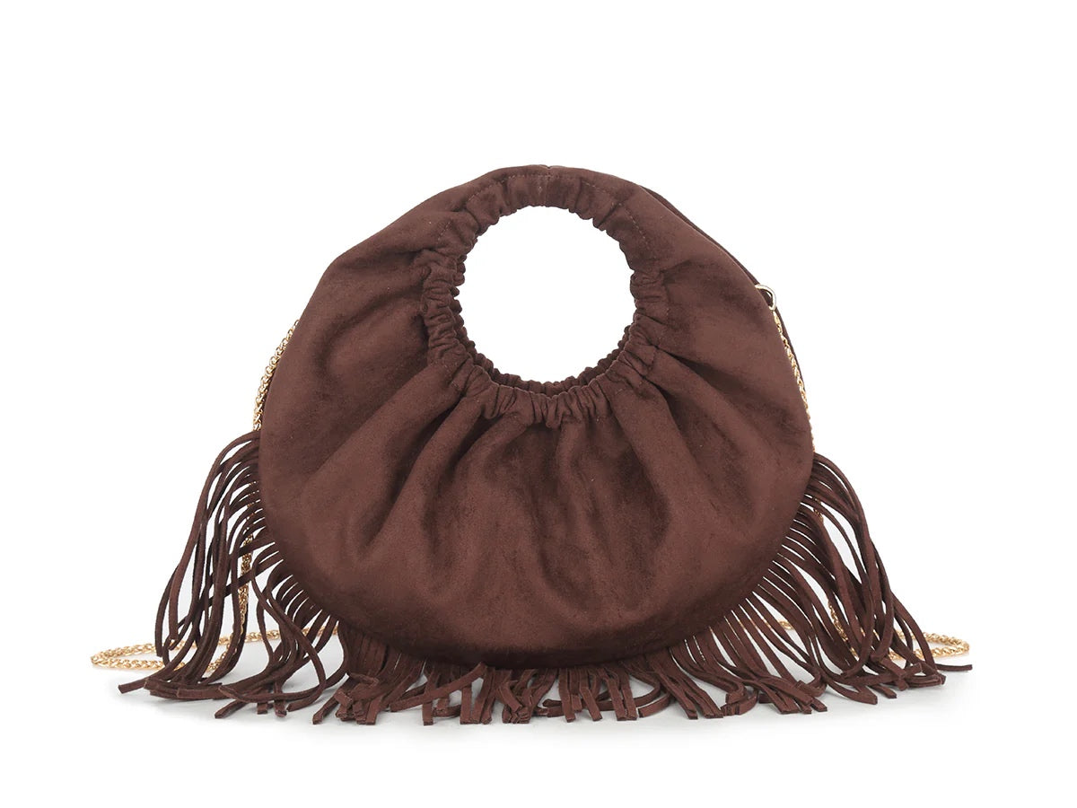 ROCHELLE Round Fringe Tassel Bag