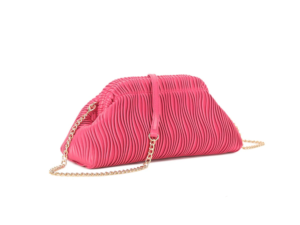 LAYLA Quilted Clutch Bag With Chain