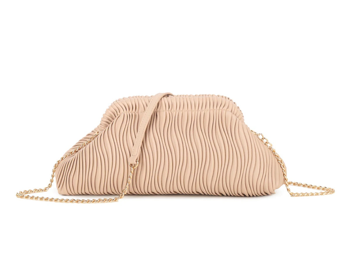 LAYLA Quilted Clutch Bag With Chain