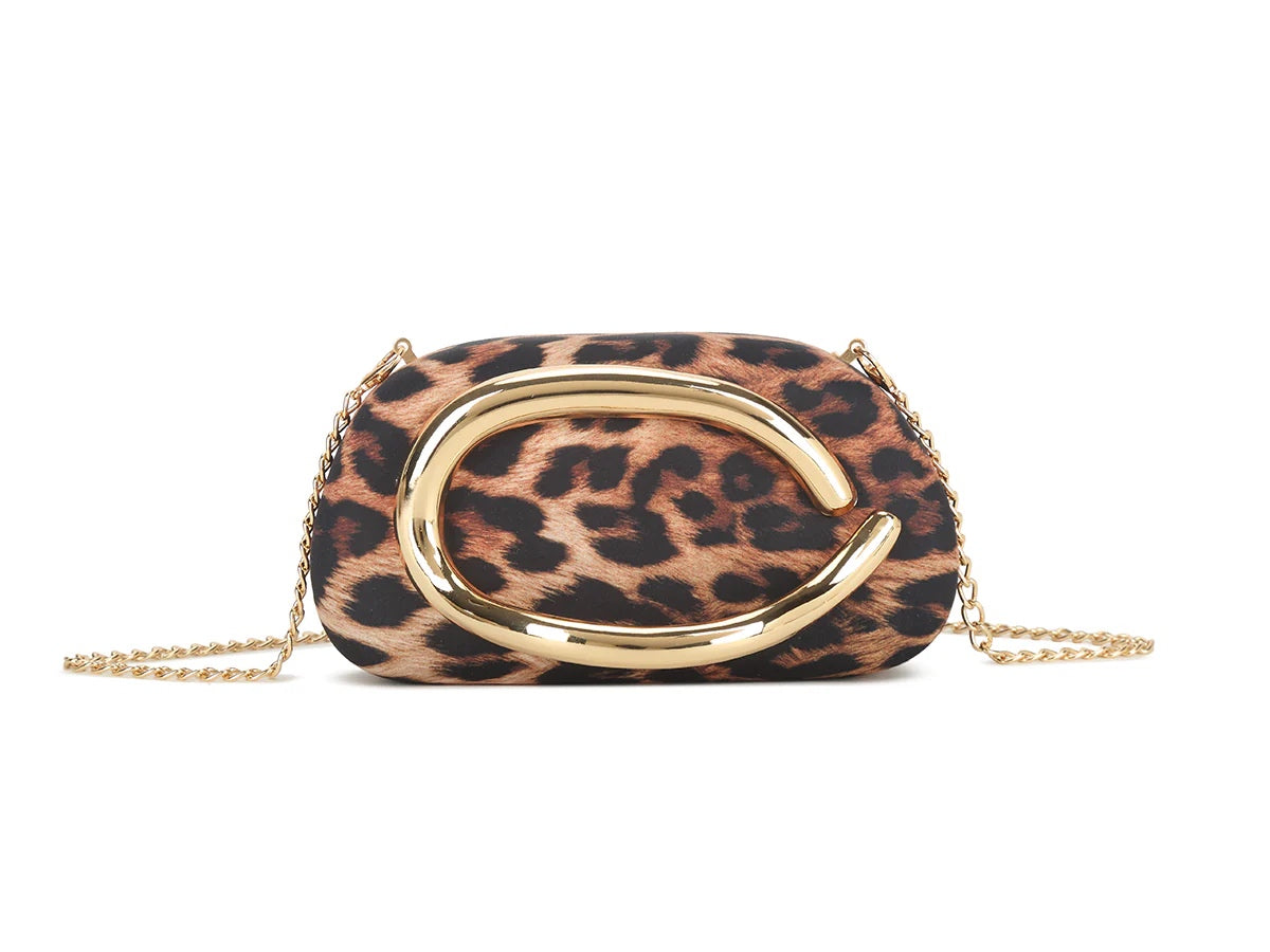 MELISSA Gold Detail Oval Clutch Bag