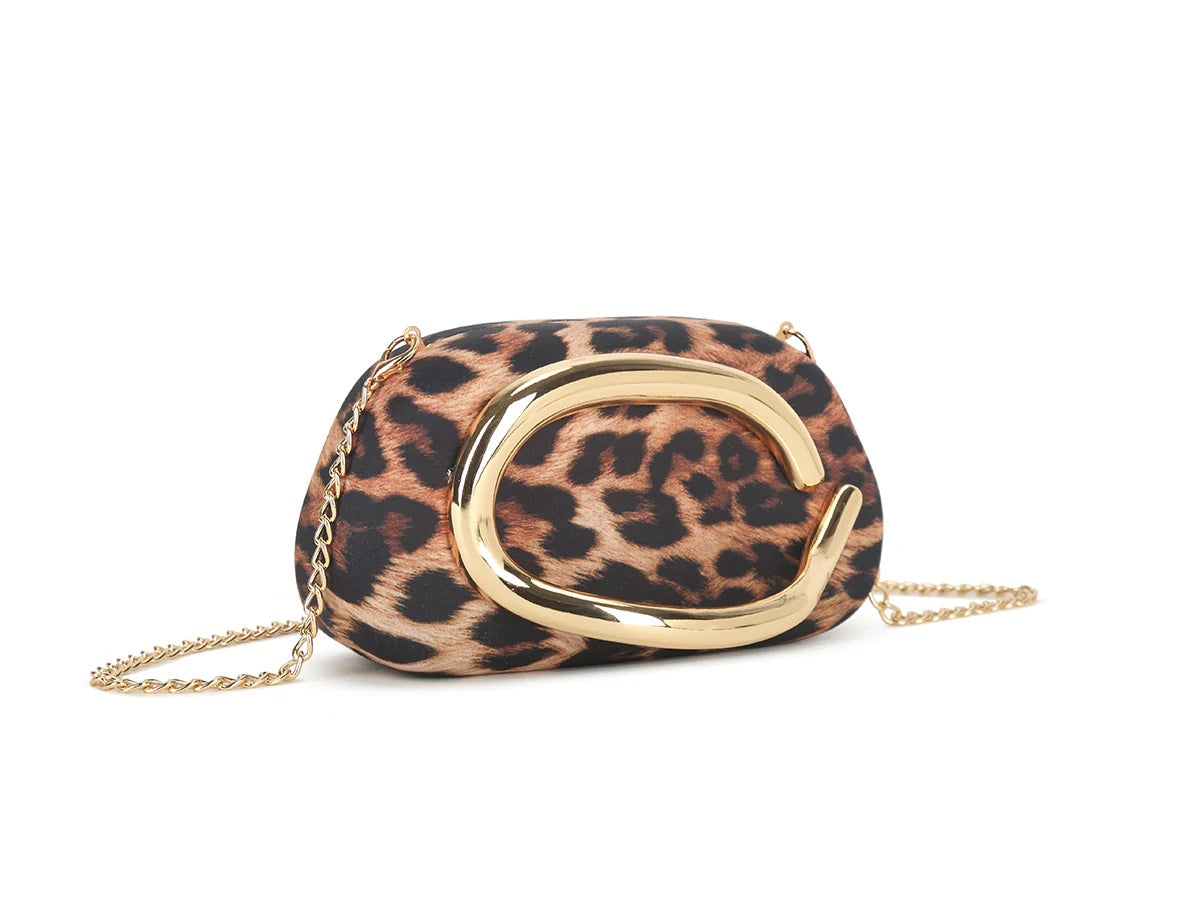 MELISSA Gold Detail Oval Clutch Bag