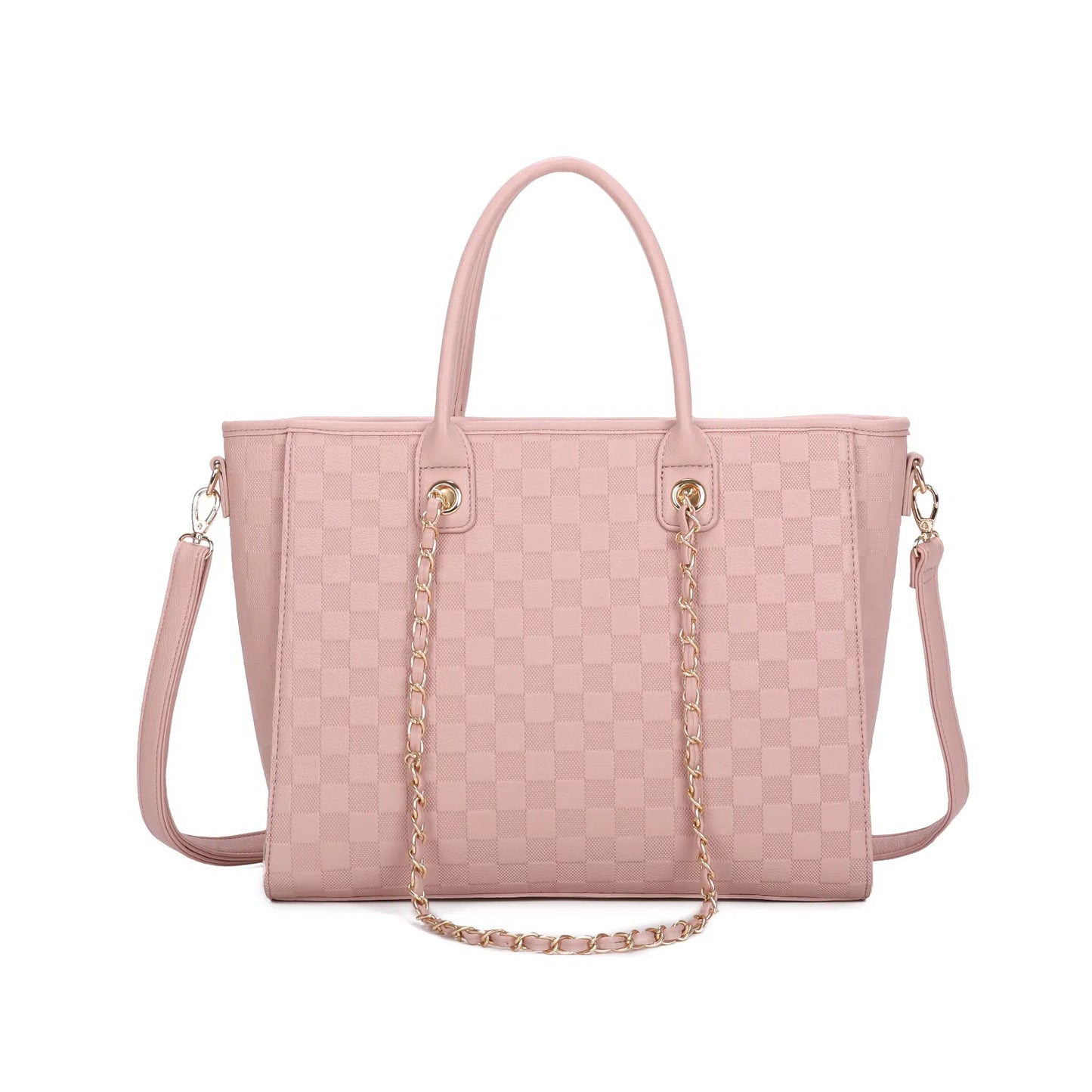 RACHEL Square Print Tote Bag With Chain