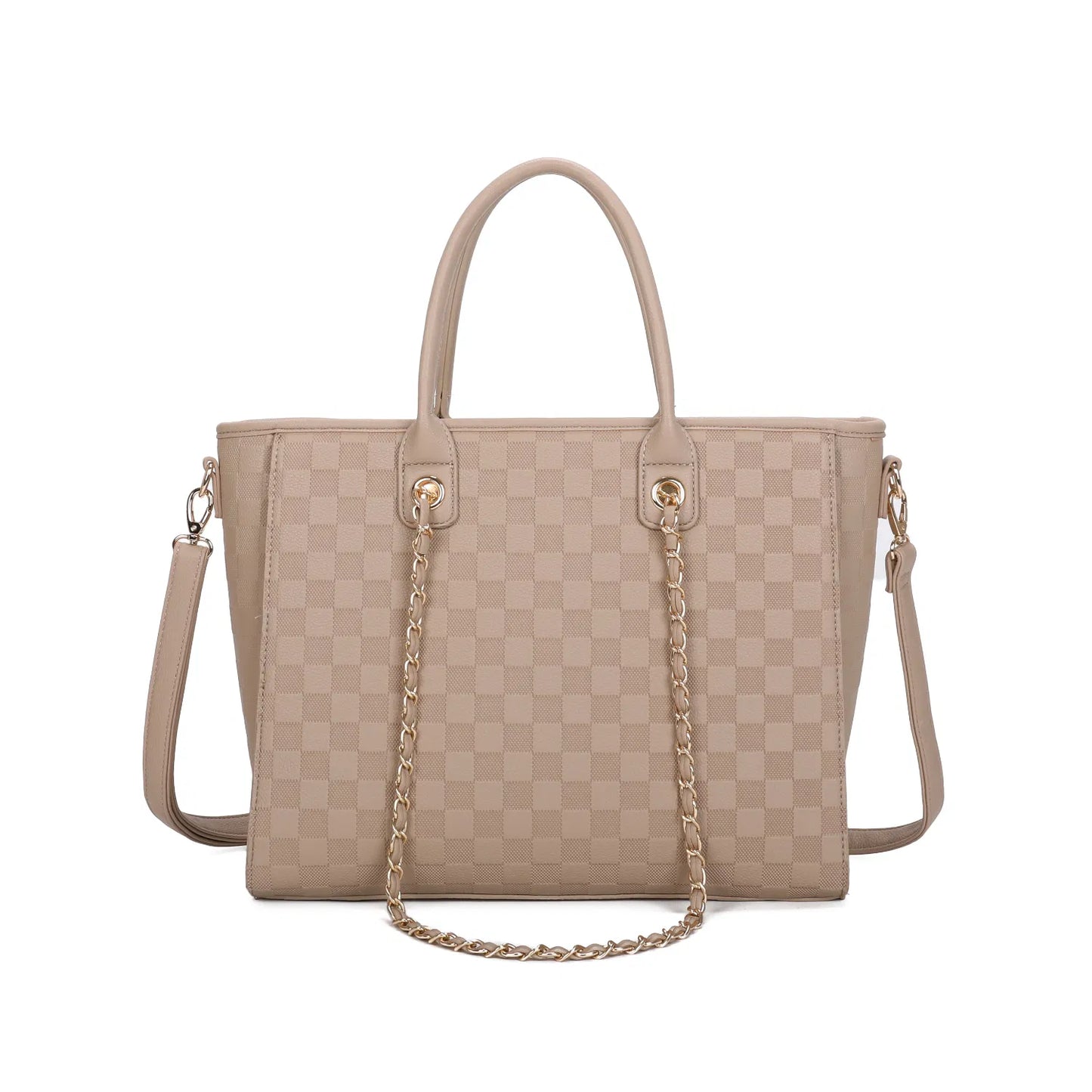 RACHEL Square Print Tote Bag With Chain