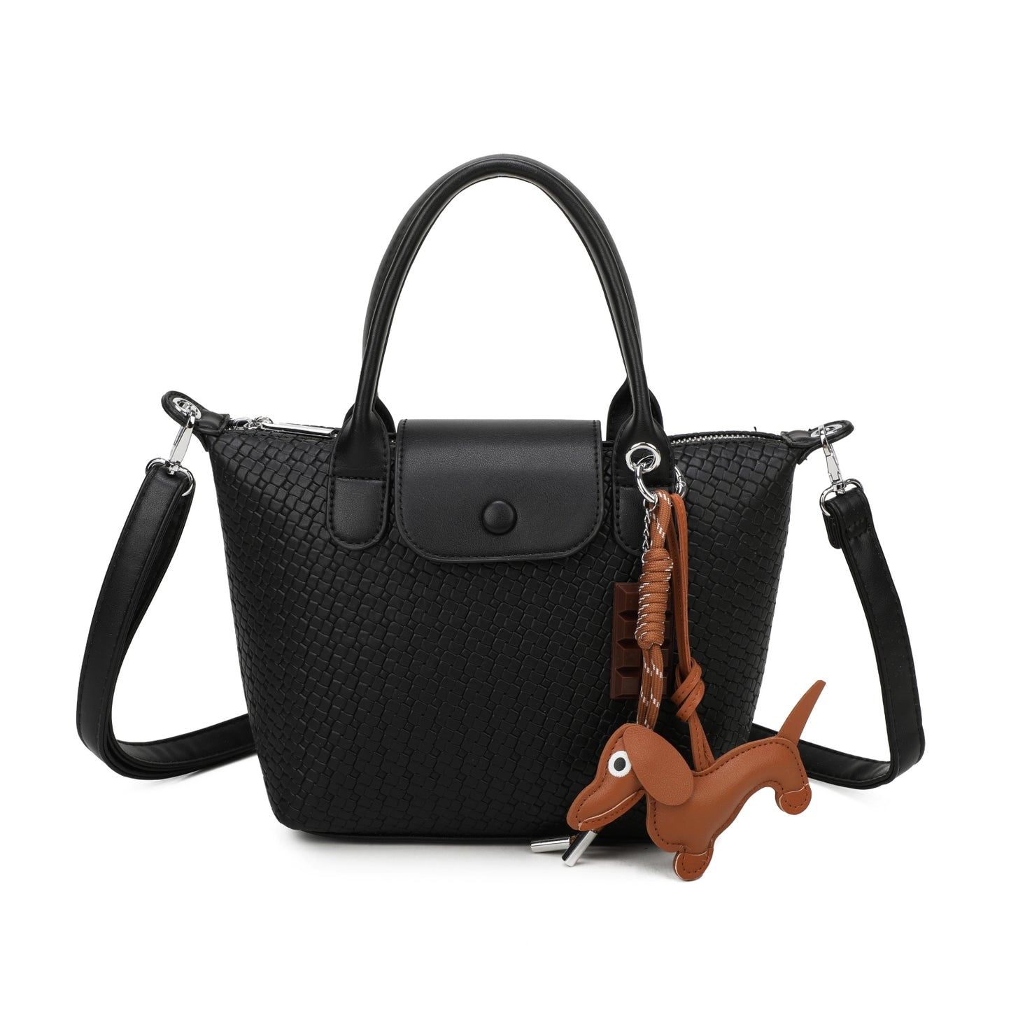 PARIS Woven Grab Bag With Bag Charm