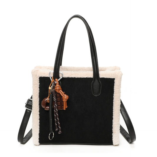 KELLY Borg Trim Bag With Bag Charm
