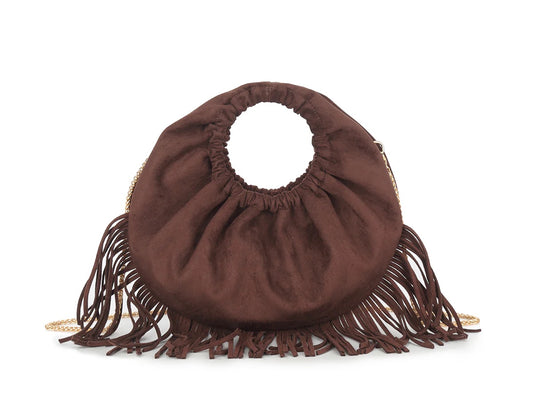 ROCHELLE Round Fringe Tassel Bag