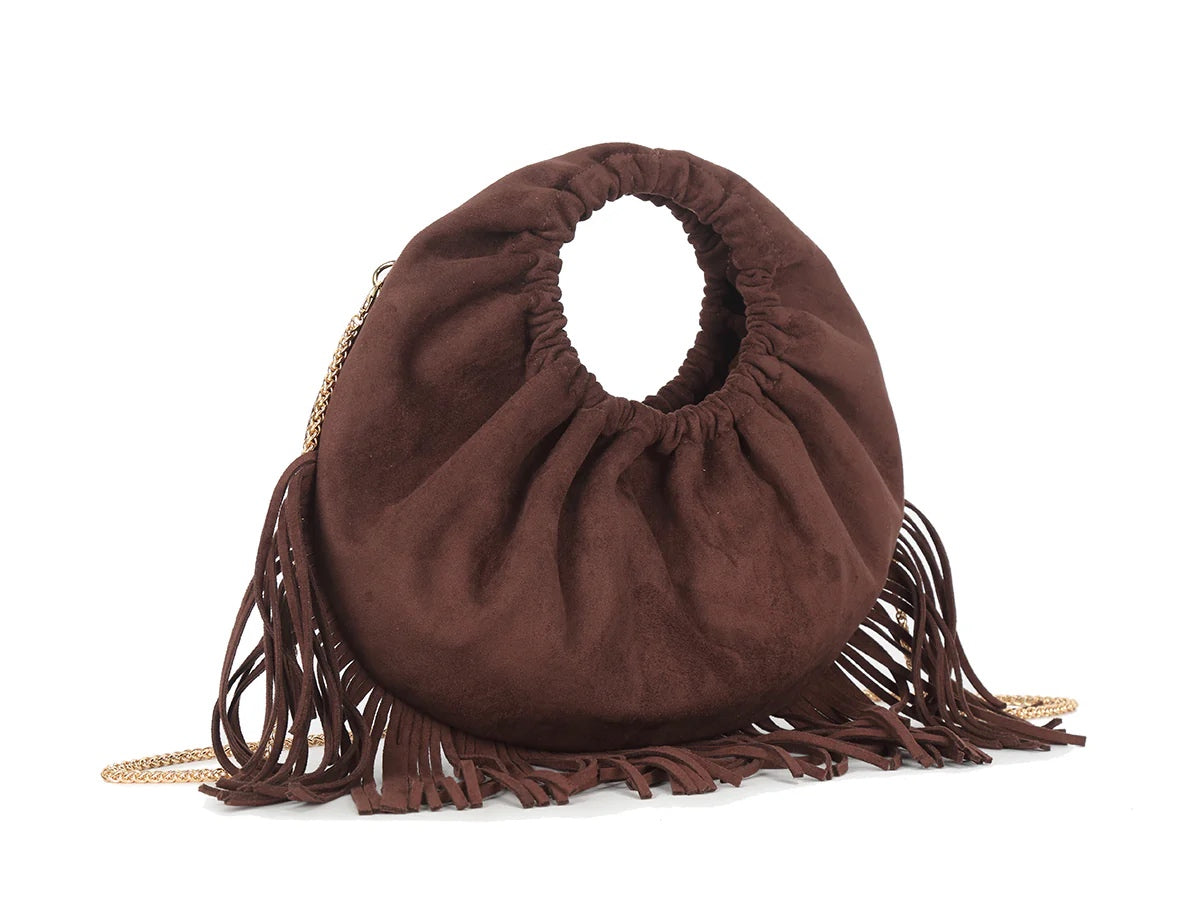 ROCHELLE Round Fringe Tassel Bag