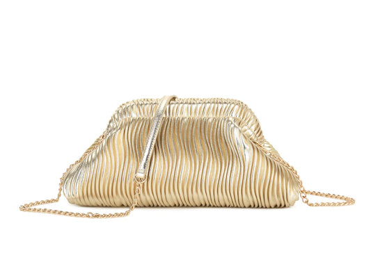 LAYLA Quilted Clutch Bag With Chain