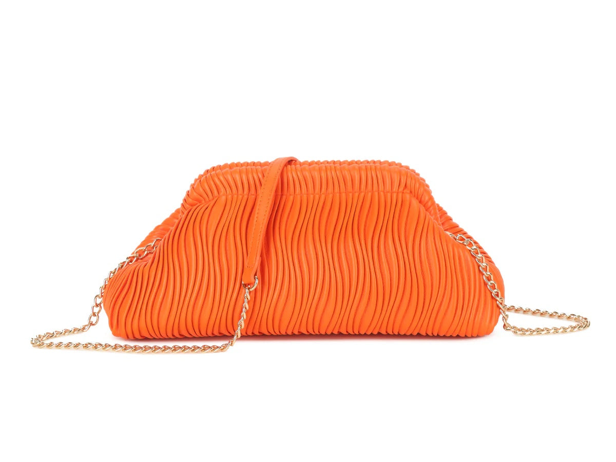 LAYLA Quilted Clutch Bag With Chain
