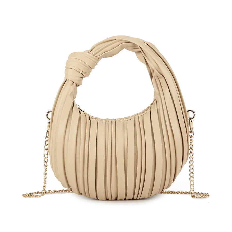 WILLOW Pleated Knot Bag With Chain