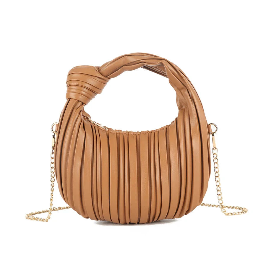 WILLOW Pleated Knot Bag With Chain
