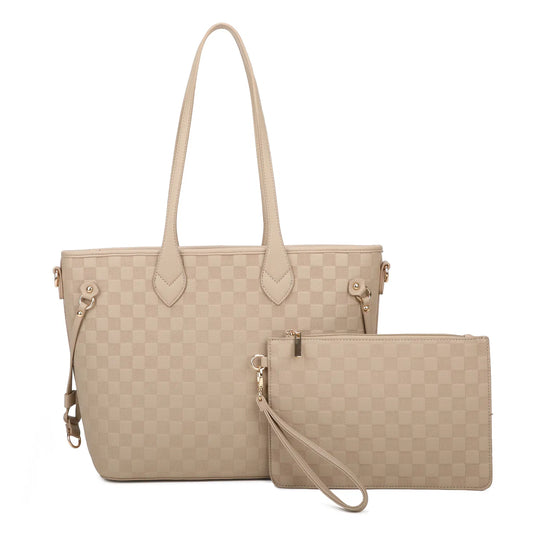 MADDIE Tote Bag With Square Print