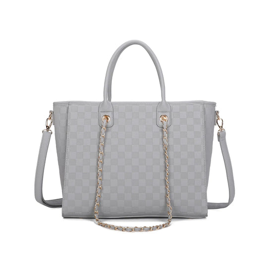RACHEL Square Print Tote Bag With Chain